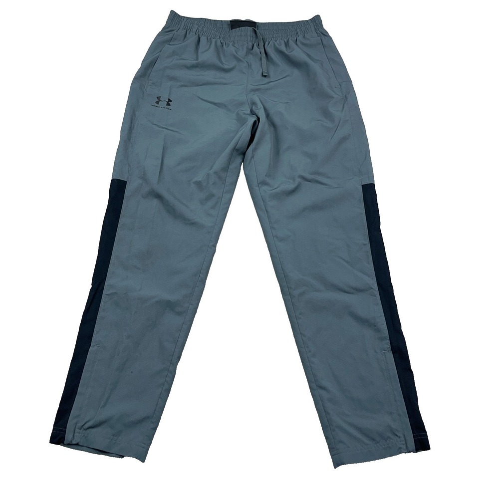 Under Armour Pants Men Large Gray Black Windbreaker Joggers Loose Fit Tapered